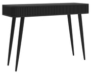 Toilette Ovarlo avec rainures et deux tiroirs 113 cm noire avec pieds noirs