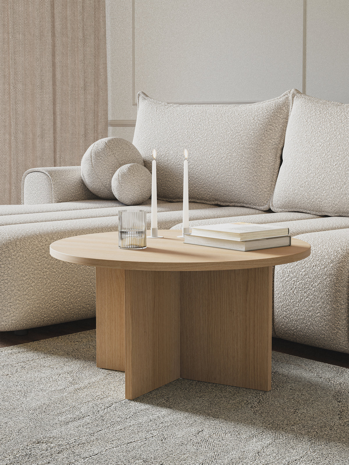 Table basse Ovo ronde 76 cm Chêne Lindberg