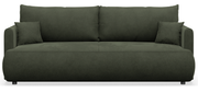 Canapé convertible 3 places Ovo mini avec coffre, velours olive facile à nettoyer
