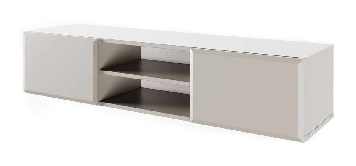 Hängender TV-Schrank Chocolated mit zwei Türen und Nische, 137 cm, sandbeige