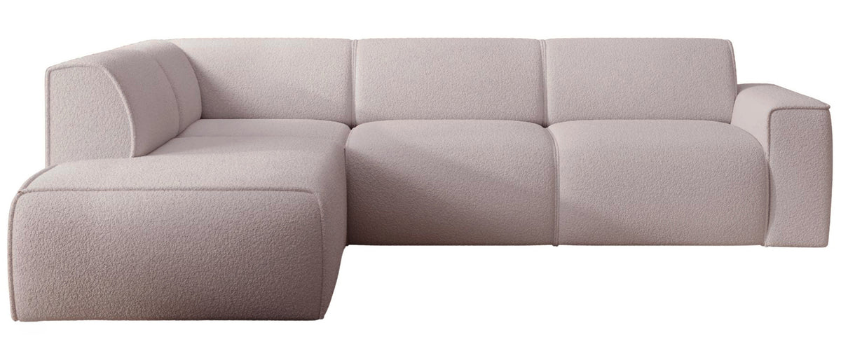 Canapé d’angle Bouvi en L avec accoudoir gauche, beige bouclé