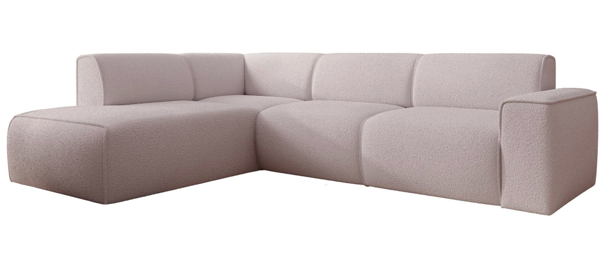 Canapé d’angle Bouvi en L avec accoudoir gauche, beige bouclé