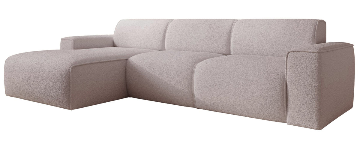Ecksofa Bouvi L-förmig linksseitig beige Bouclé