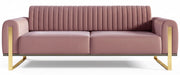 Dreisitziges Sofa Parissa aus rosa Velours