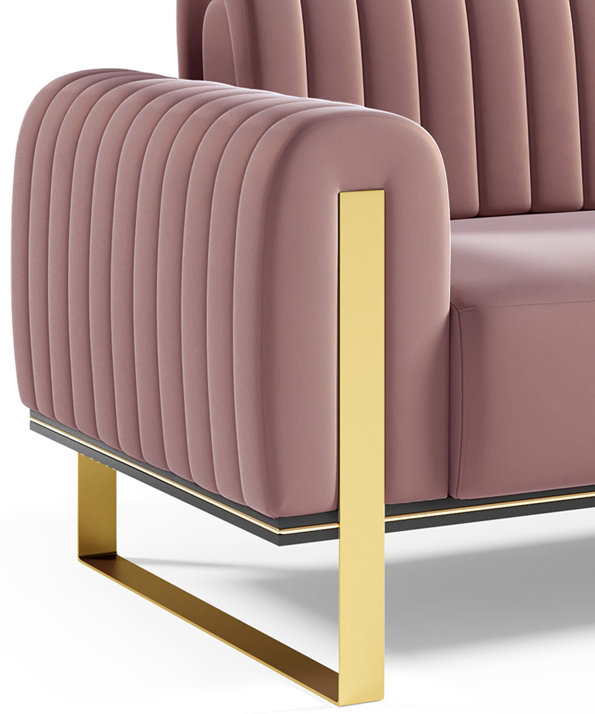 Dreisitziges Sofa Parissa aus rosa Velours