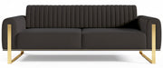 Dreisitziges Sofa Parissa aus dunkelgrauem Samtvelours