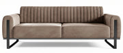 Canapé 3 places Parissa beige velours pieds noirs