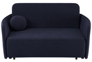 Canapé-lit deux places Paxi 165 cm avec rangement en chenille bleu marine