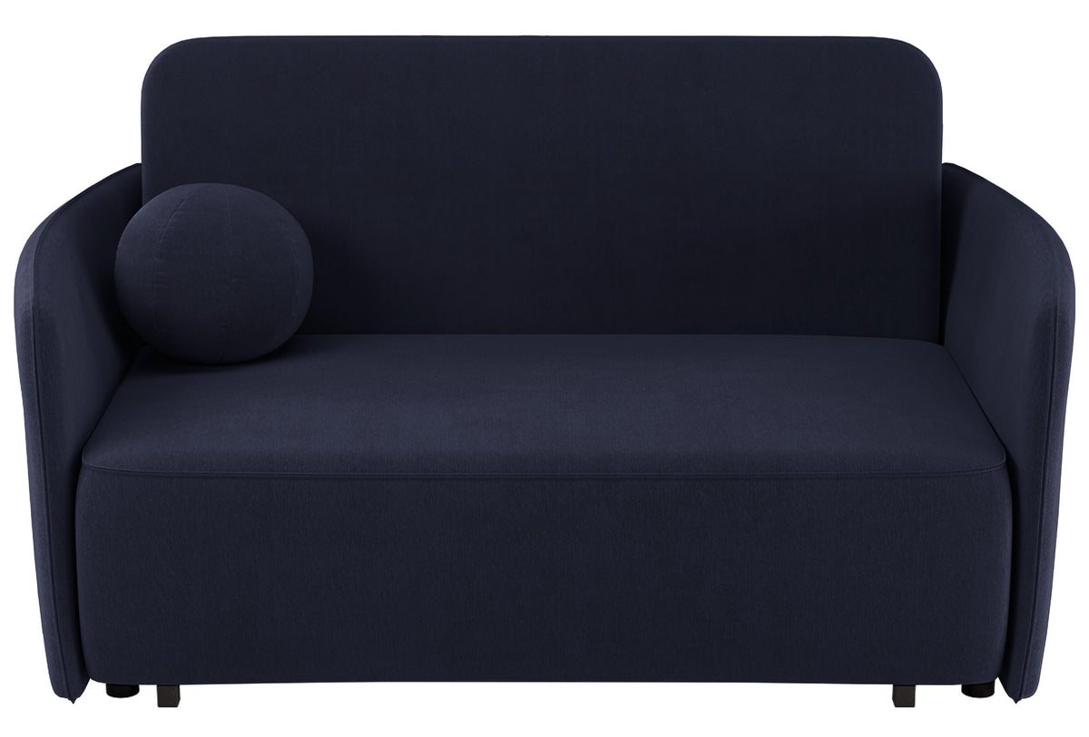 Canapé-lit deux places Paxi 165 cm avec rangement en chenille bleu marine