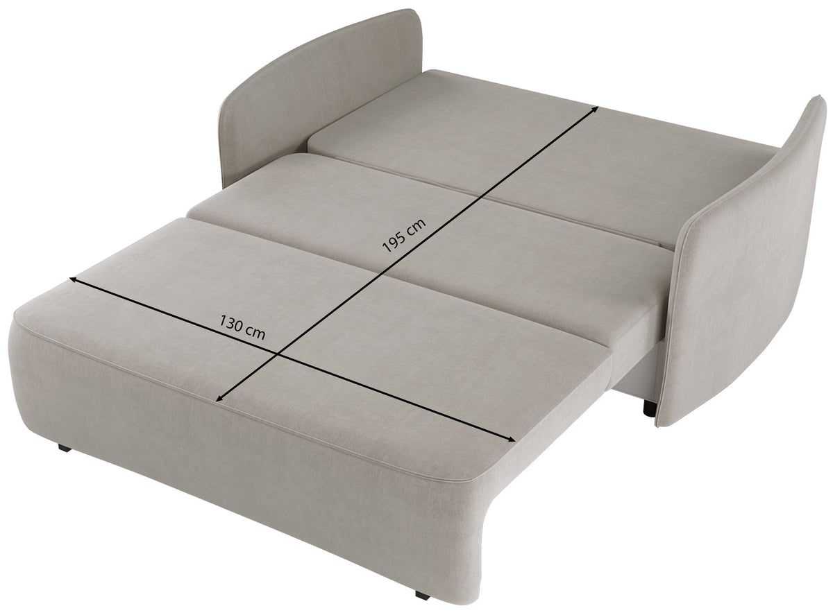 Ausziehbares Zweisitzer-Sofa Paxi 165 cm mit Stauraum, hellbeiger Chenille-Bezug
