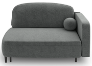 Banquette convertible Pinkio gauche avec rangement en chenille grise