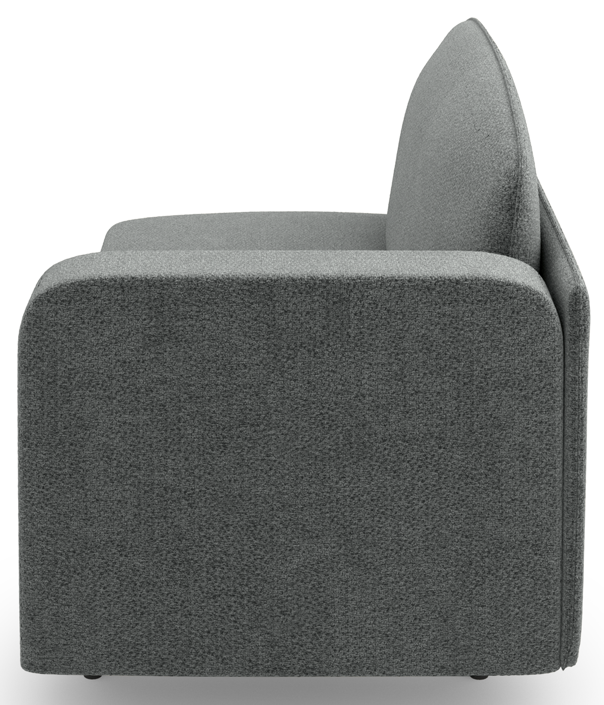 Banquette convertible Pinkio gauche avec rangement en chenille grise