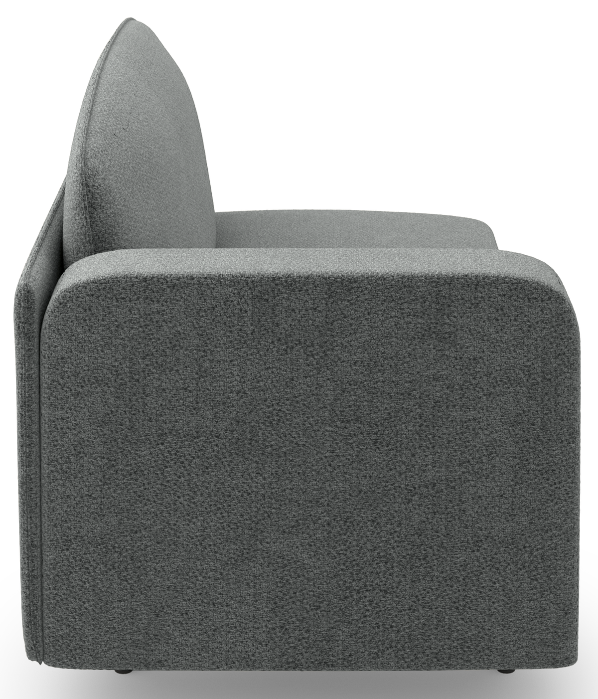 Chauffeuse convertible Pinkio droite avec rangement en chenille grise