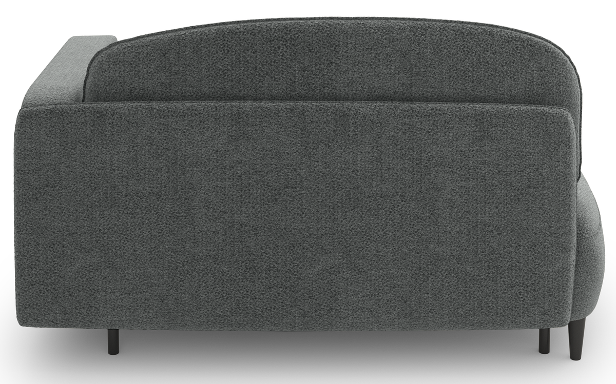 Banquette convertible Pinkio gauche avec rangement en chenille grise