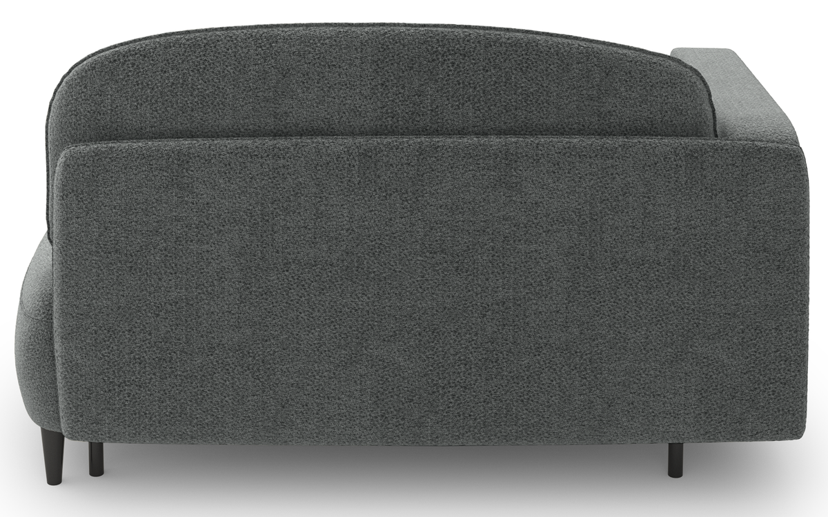 Chauffeuse convertible Pinkio droite avec rangement en chenille grise