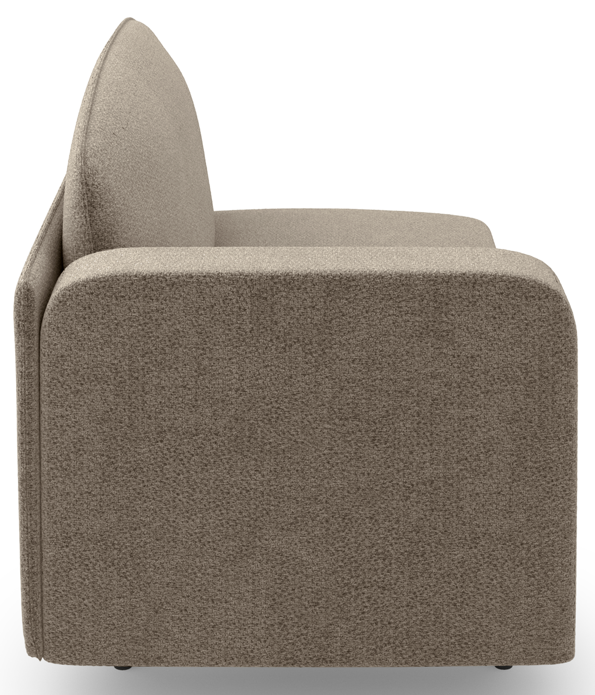 Chaise longue dépliable Pinkio droite avec rangement en chenille beige foncé