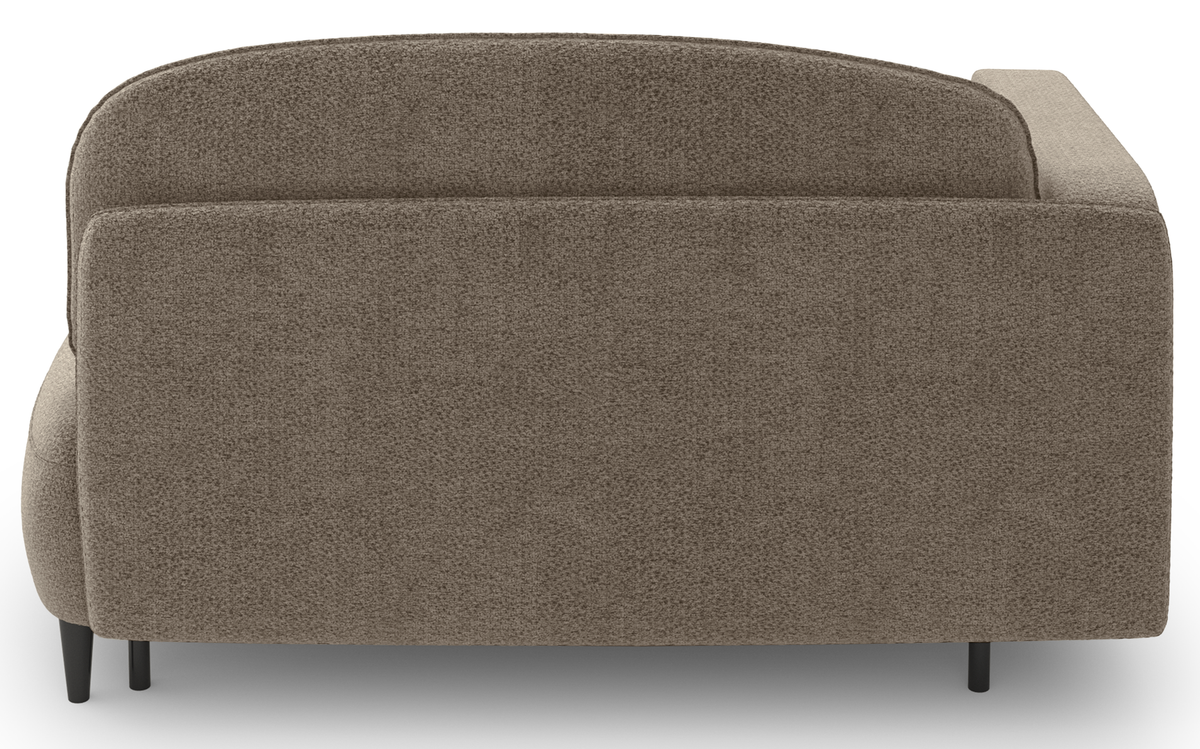 Chaise longue dépliable Pinkio droite avec rangement en chenille beige foncé