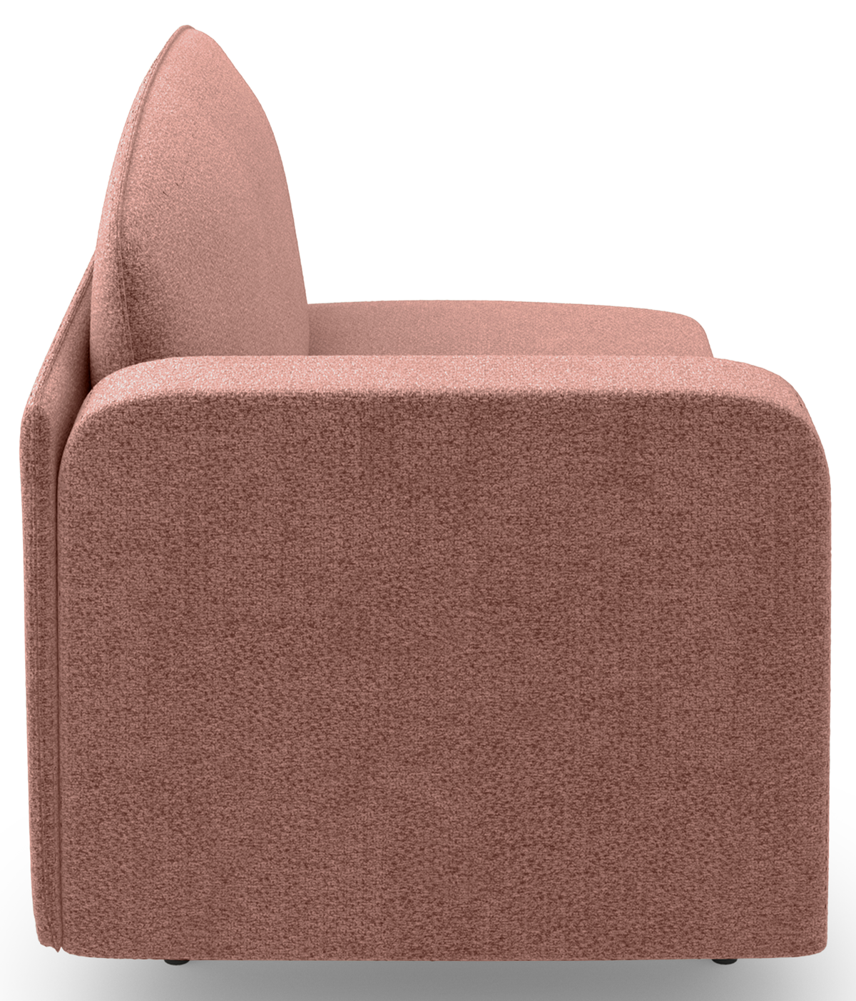 Chaise longue dépliable Pinkio droite avec rangement en chenille rose