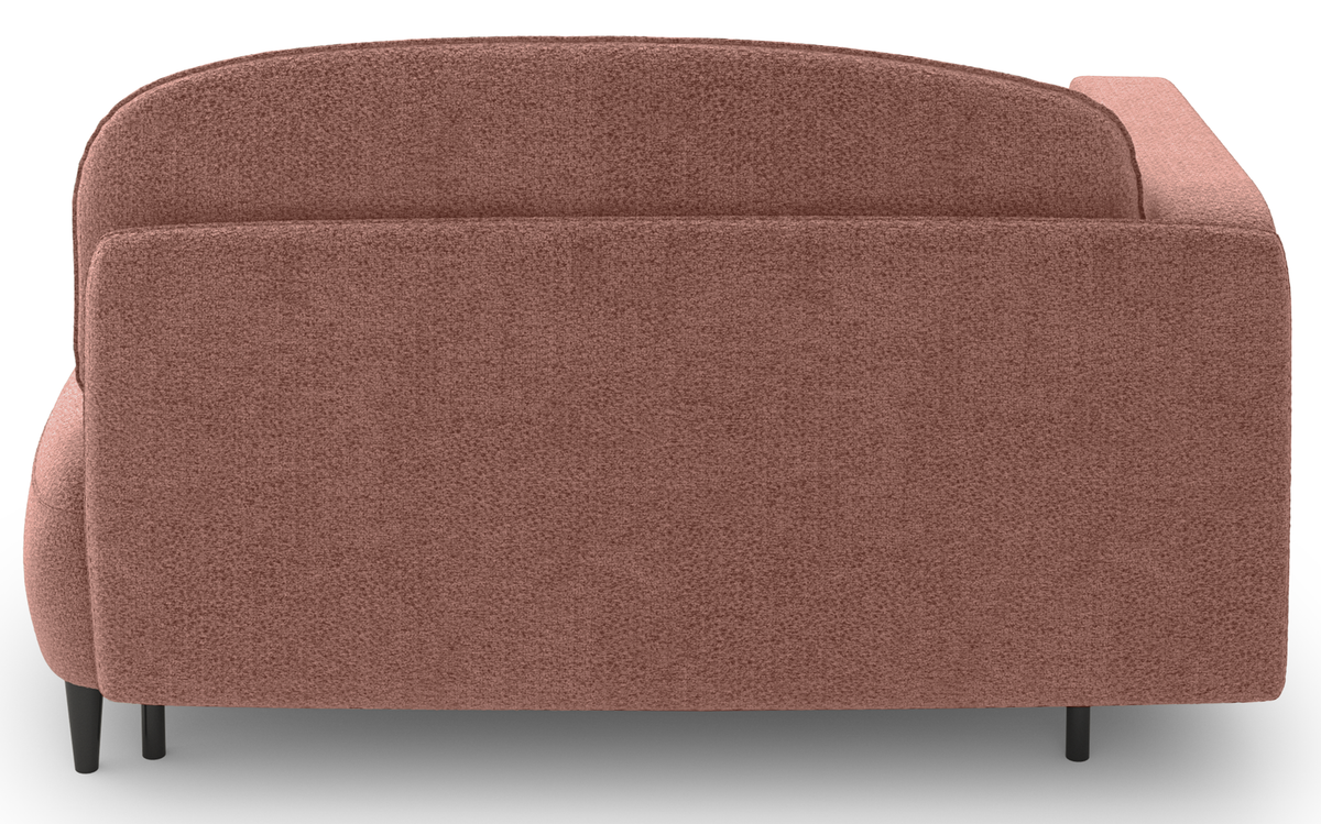 Chaise longue dépliable Pinkio droite avec rangement en chenille rose