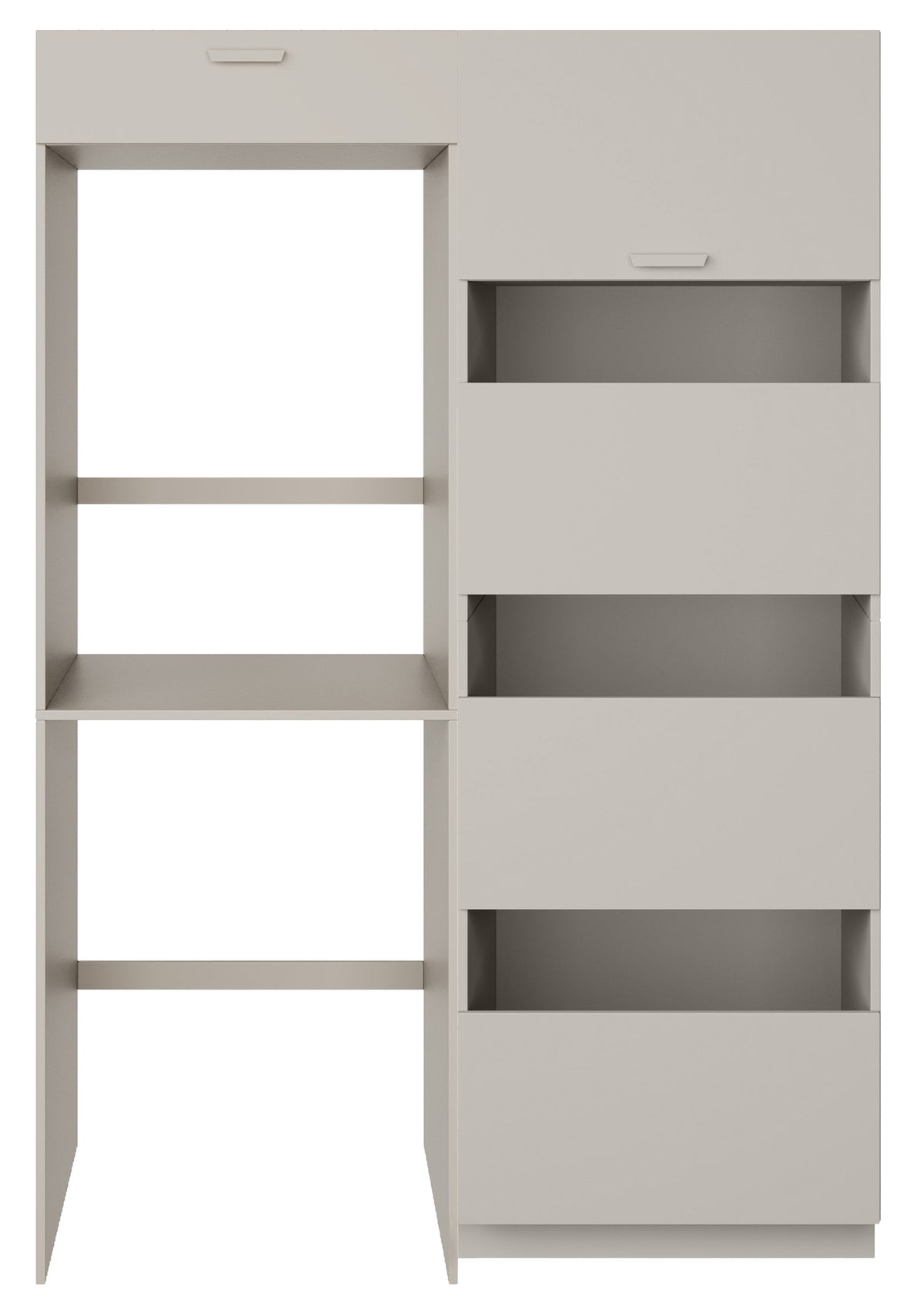 Ensemble de meubles de salle de bain Holv avec armoire double compartiment au-dessus du lave-linge 135 cm cachemire