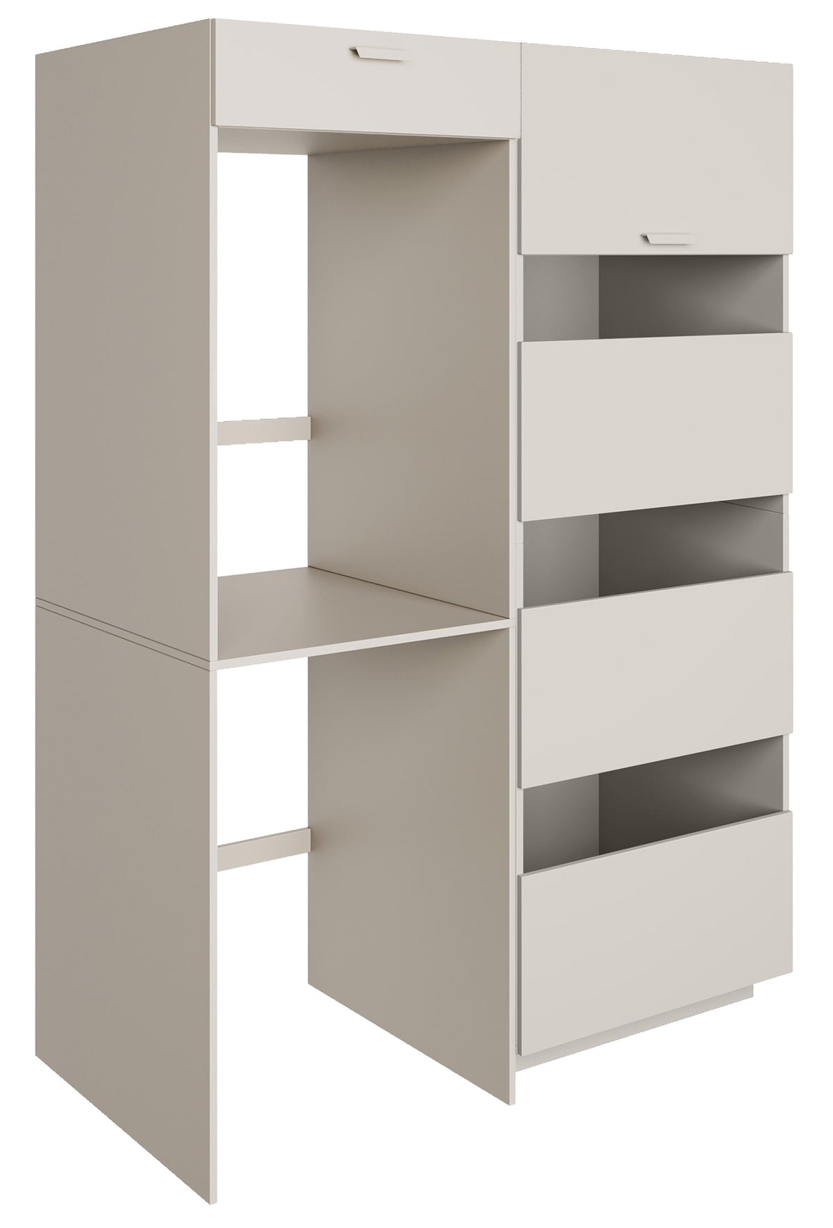Ensemble de meubles de salle de bain Holv avec armoire double compartiment au-dessus du lave-linge 135 cm cachemire
