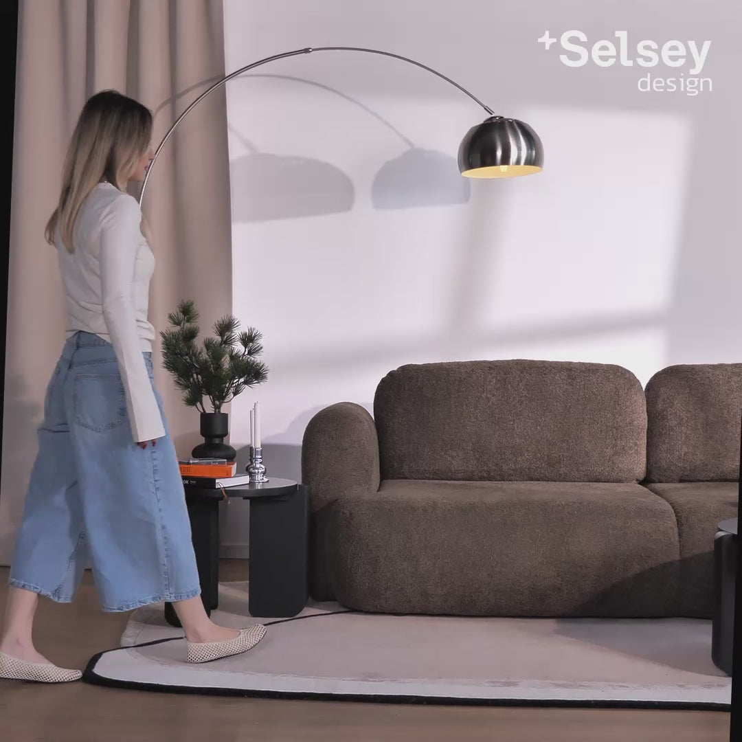 Charger la vidéo : Canapé convertible 3 places Tvoya en bouclé marron