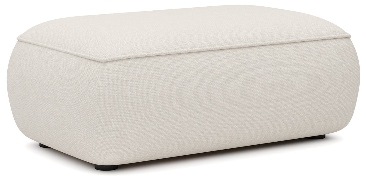 Ovo Hocker, cremiger Chenille, leicht zu reinigen