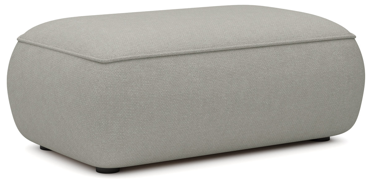 Ovo Hocker grau, pflegeleichter Chenille