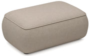 Pouf Ovo gris-brun en chenille facile à nettoyer