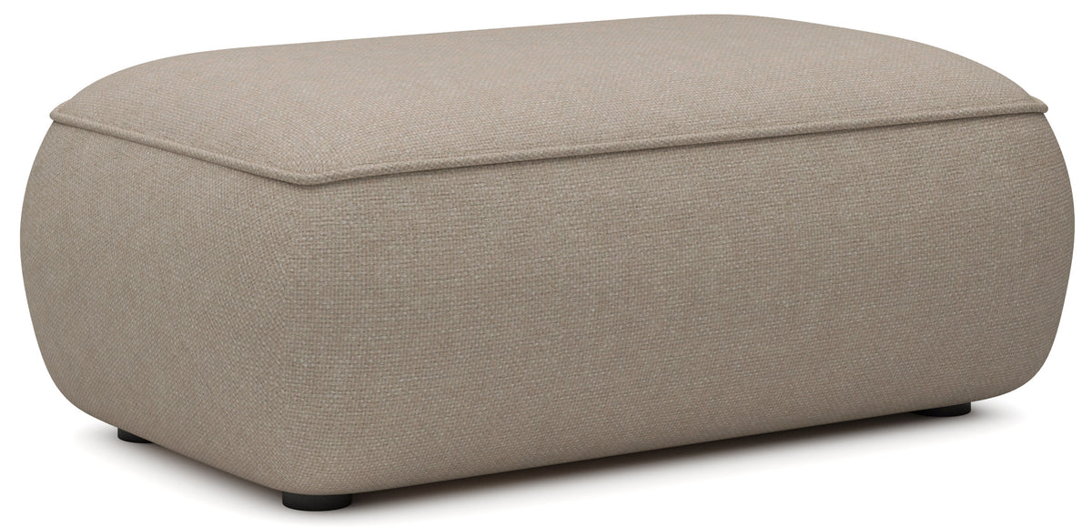 Pouf Ovo gris-brun en chenille facile à nettoyer