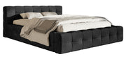 Polsterbett Puffly 180x200 cm mit Stauraum, Metallrahmen schwarz, Chenille