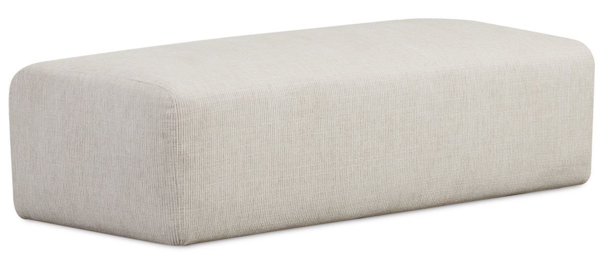 Modulares Sofa Pyllomi mit Hocker, cremefarbenes Geflecht