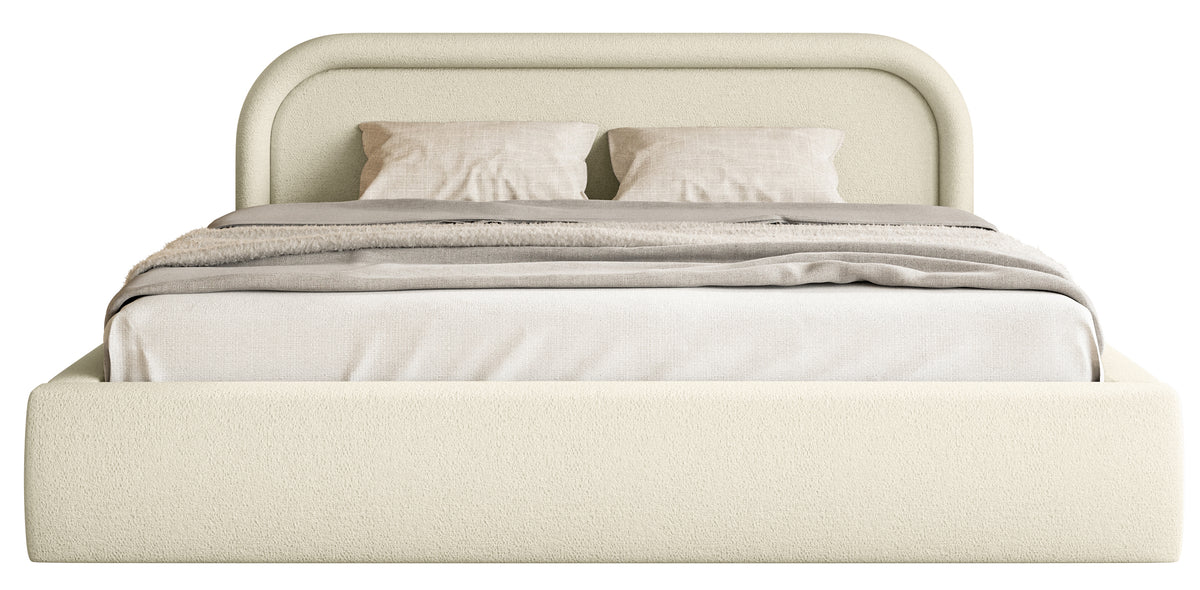 Polsterbett 180x200 cm Ruvi mit Stauraum, beige Chenille