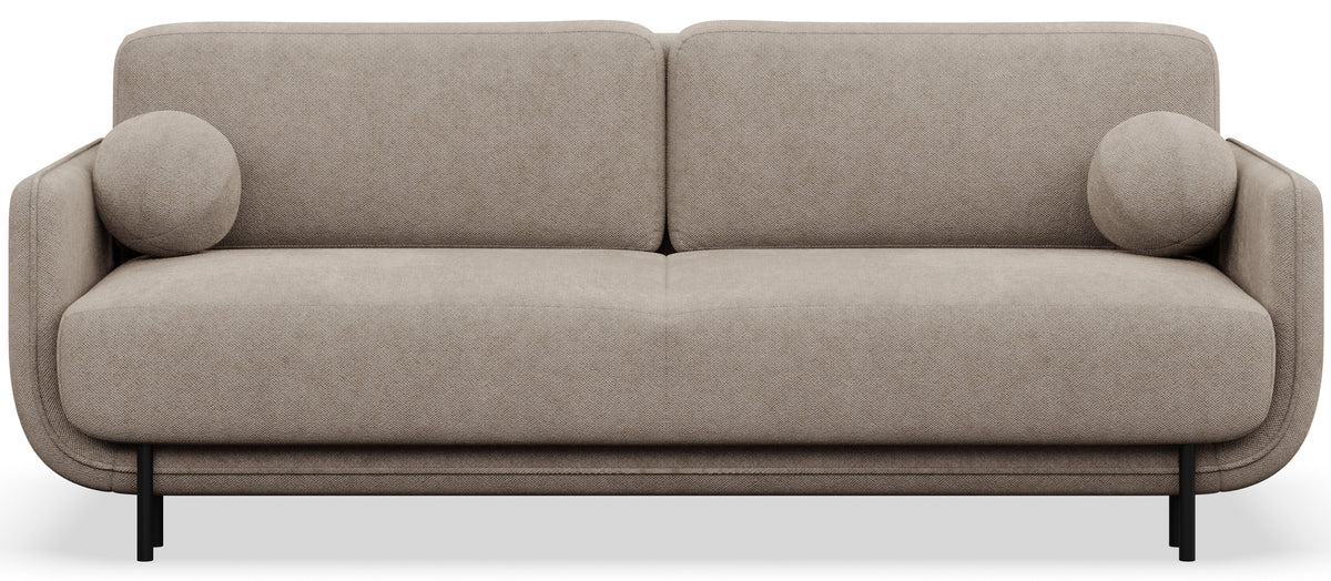 Canapé-lit 3 places Ovals en rotin beige