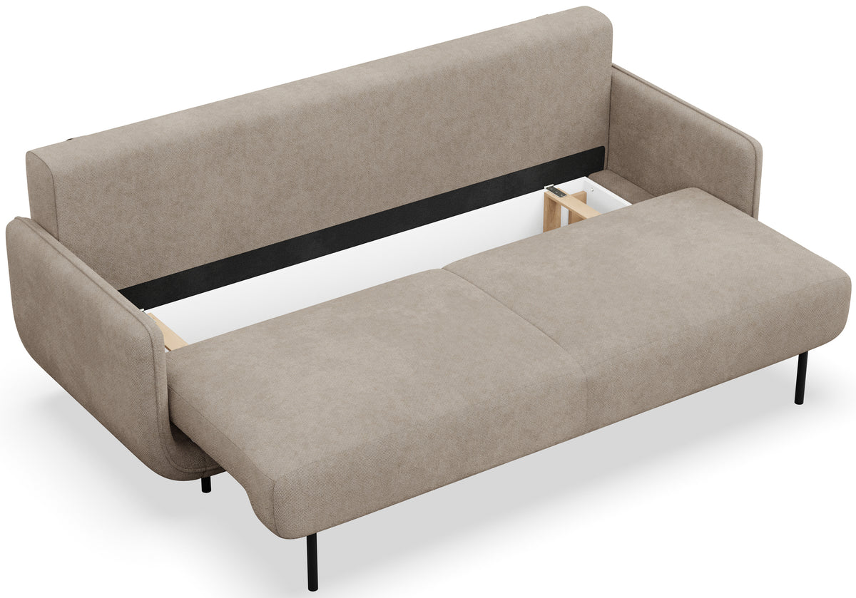 Canapé-lit 3 places Ovals en rotin beige