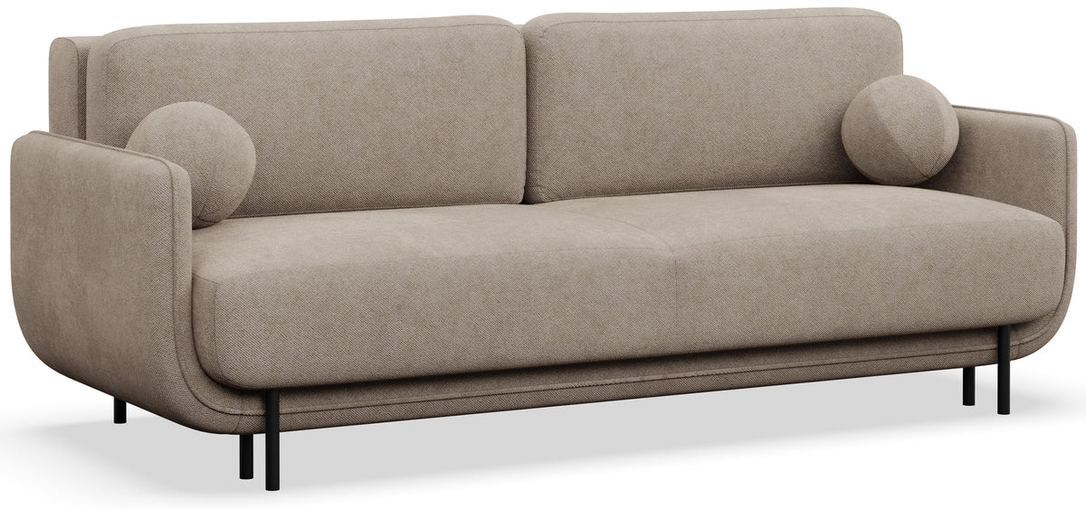Canapé-lit 3 places Ovals en rotin beige