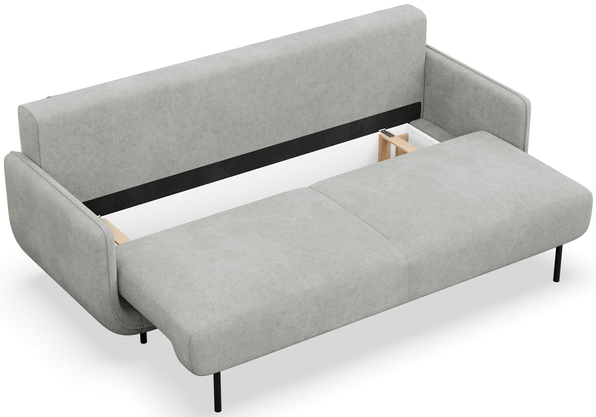 Canapé convertible 3 places Ovals en rotin clair