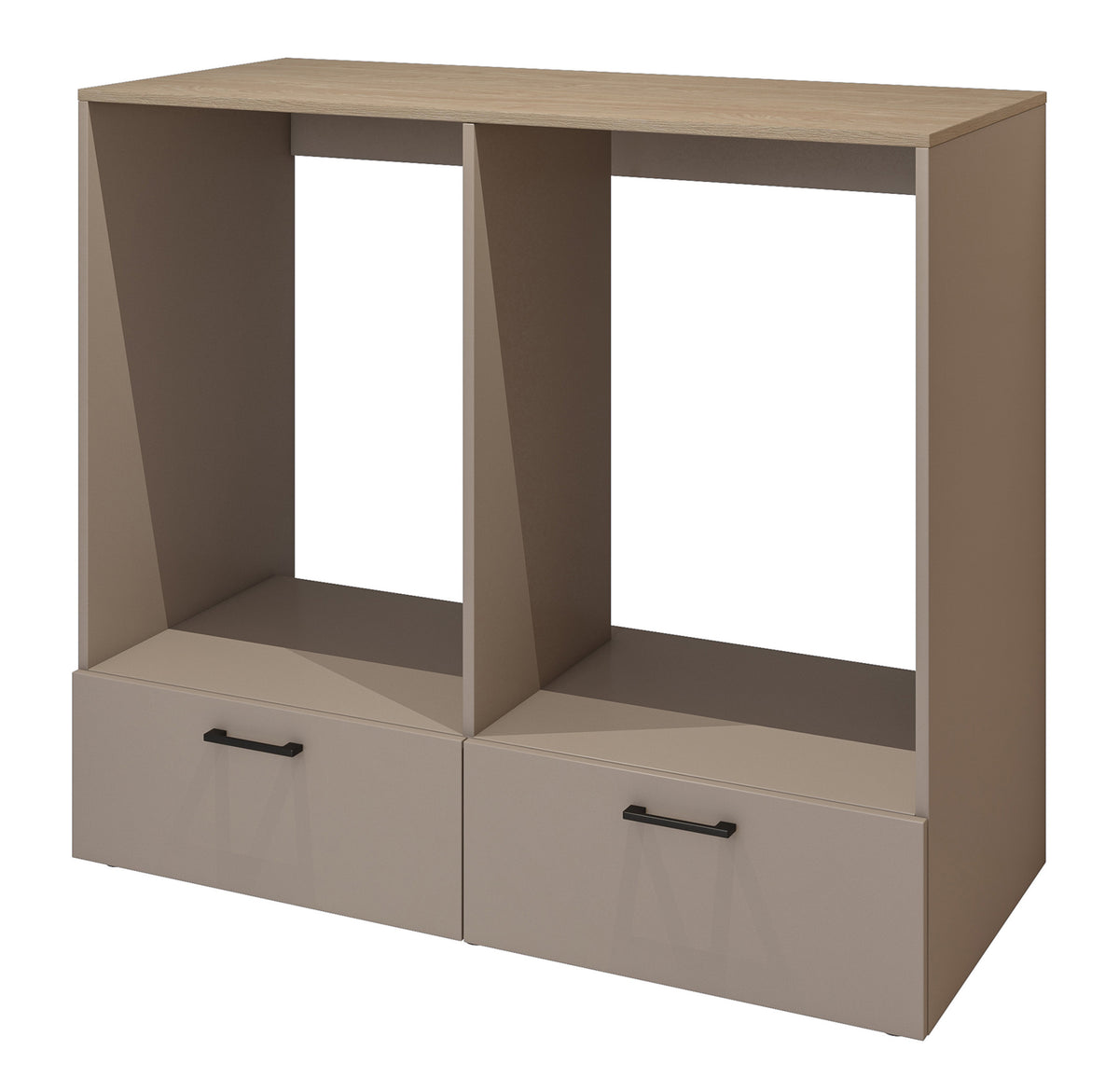 Armoire pour lave-linge et sèche-linge Rosa avec deux tiroirs congo/chêne huilé