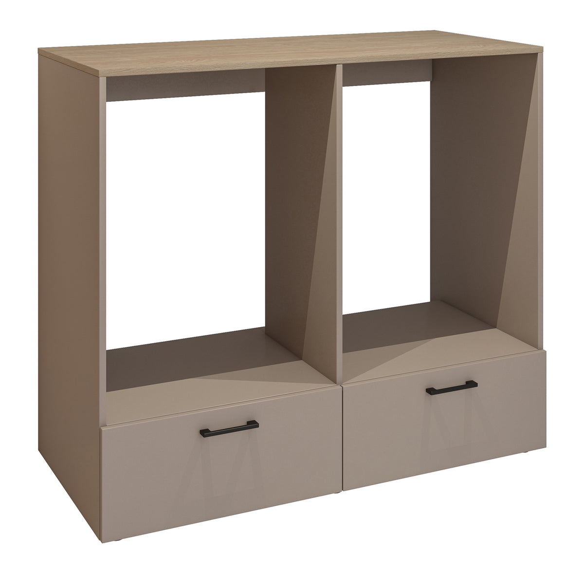 Armoire pour lave-linge et sèche-linge Rosa avec deux tiroirs congo/chêne huilé