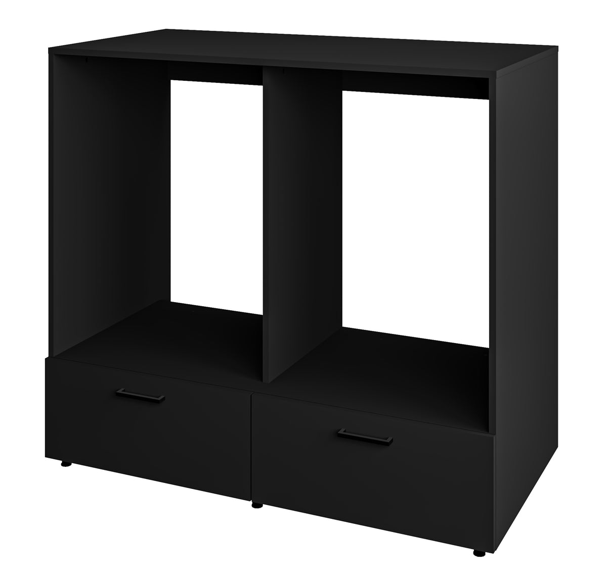 Meuble pour lave-linge et sèche-linge Rosa avec deux tiroirs noir Onyx