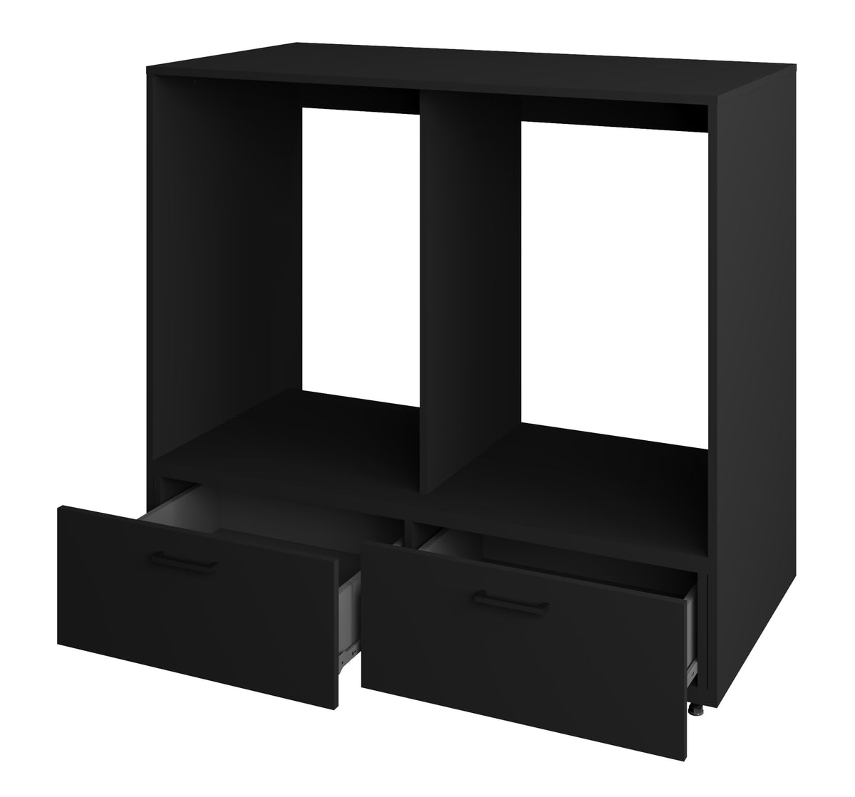 Meuble pour lave-linge et sèche-linge Rosa avec deux tiroirs noir Onyx