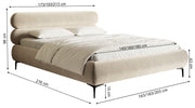 Polsterbett 180x200 cm Roule kupferfarbener Samt, wasserabweisend, schwarze Beine