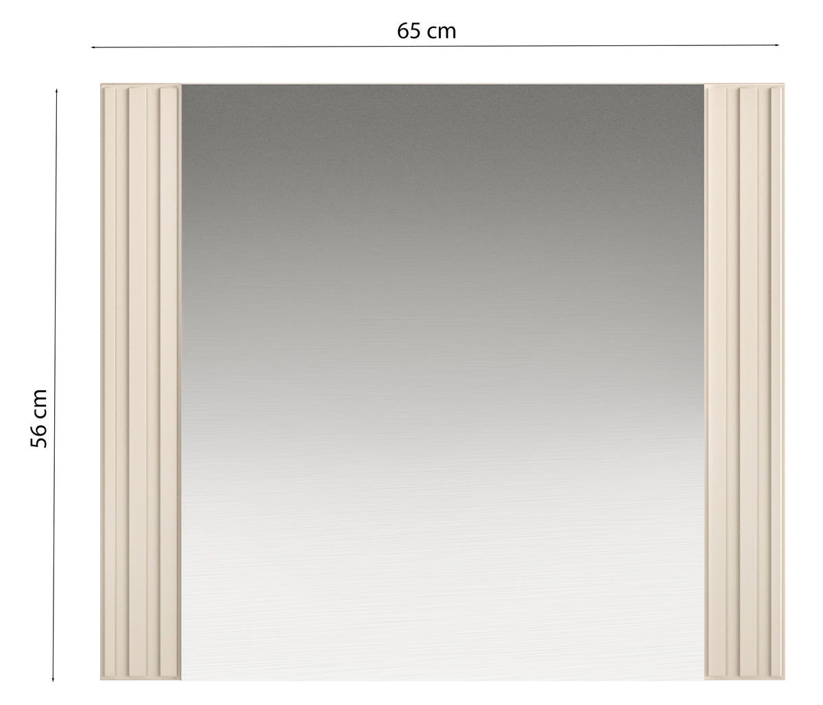 Miroir mural Caletto 56x65 cm avec lamelles décoratives beige