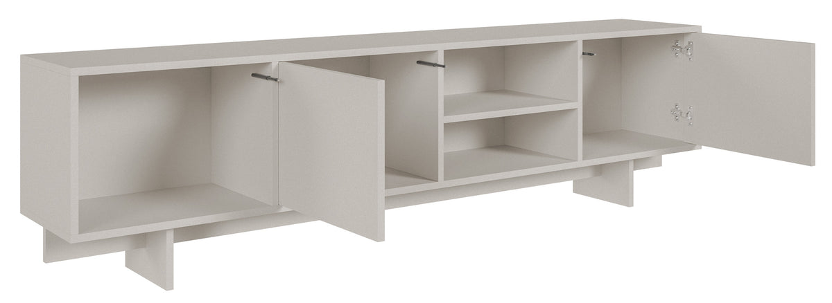 Meuble TV Sanva 2 portes avec trois niches 200 cm cachemire