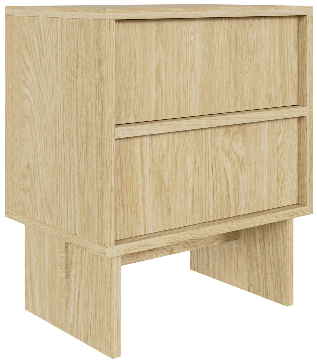 Table de chevet Sanva avec deux tiroirs 50 cm chêne huilé