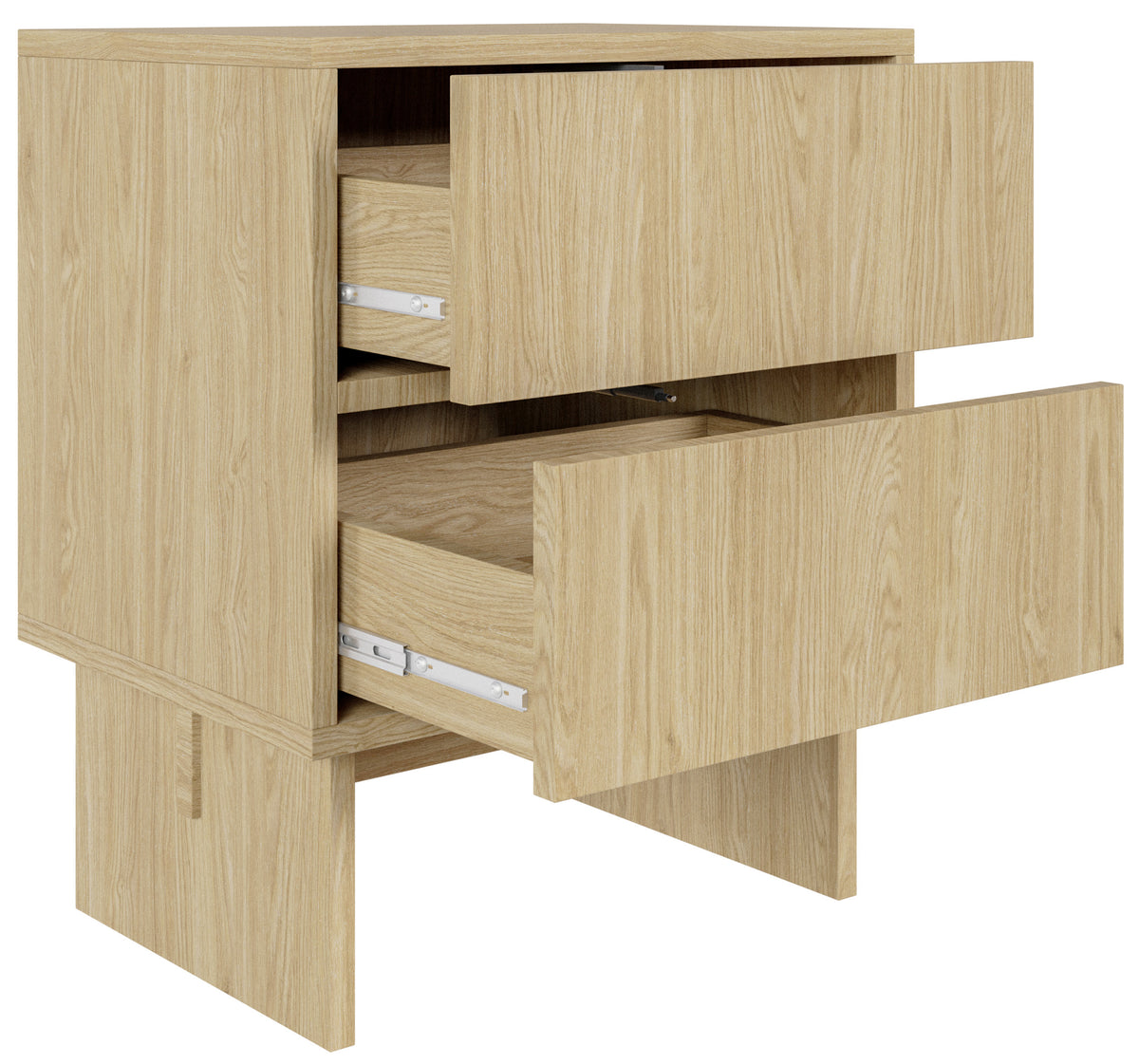 Table de chevet Sanva avec deux tiroirs 50 cm chêne huilé