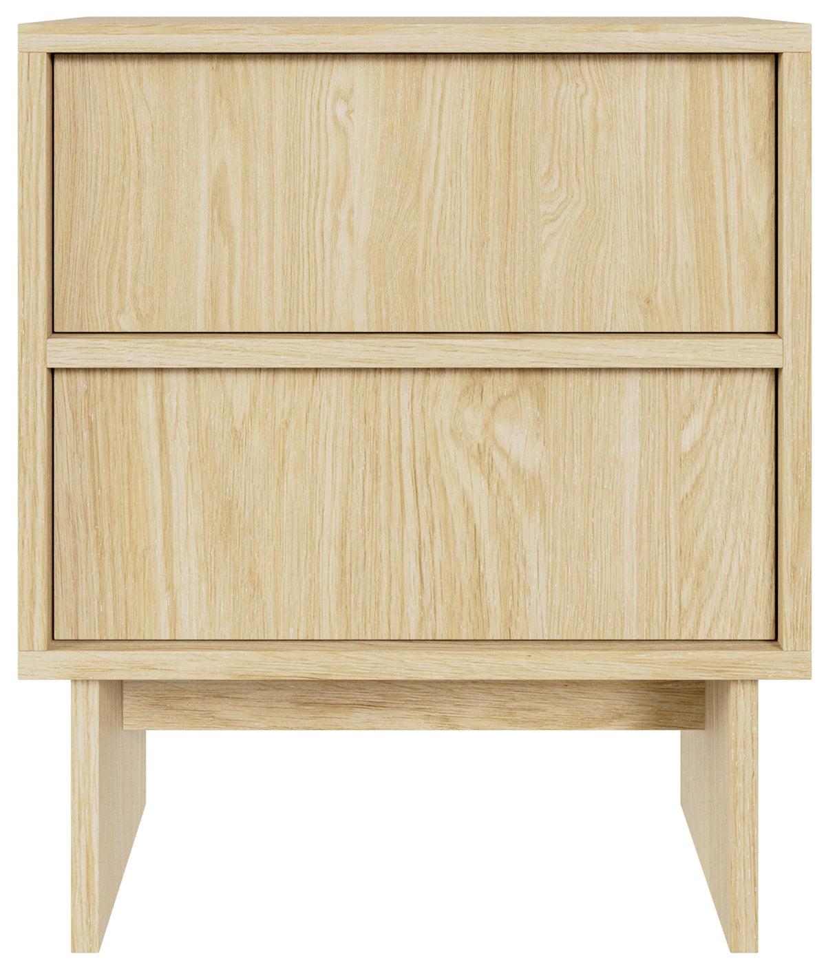 Table de chevet Sanva avec deux tiroirs 50 cm chêne huilé