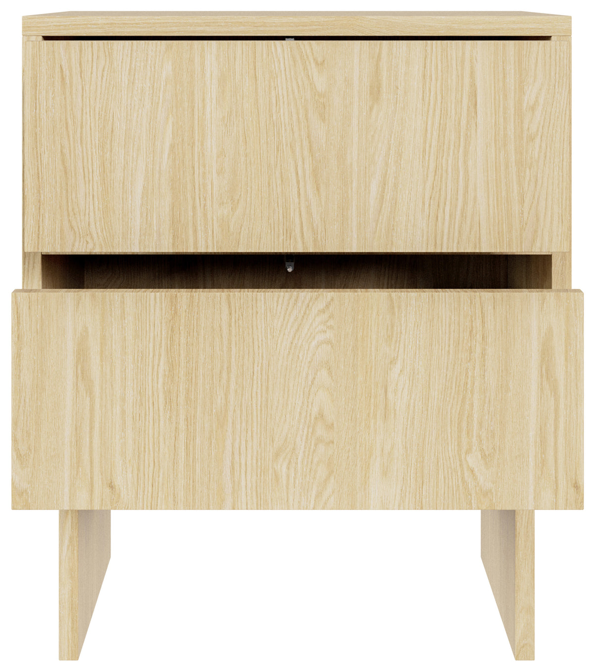 Table de chevet Sanva avec deux tiroirs 50 cm chêne huilé