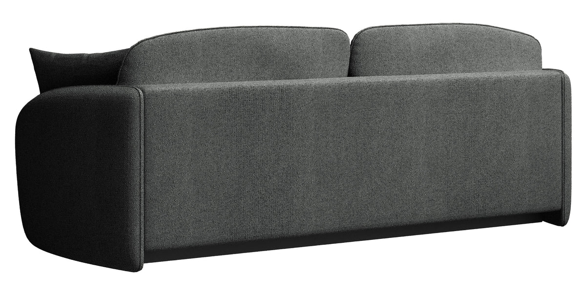 Canapé convertible 3 places Savoy avec rangement, tissu chenille hydrofuge gris foncé