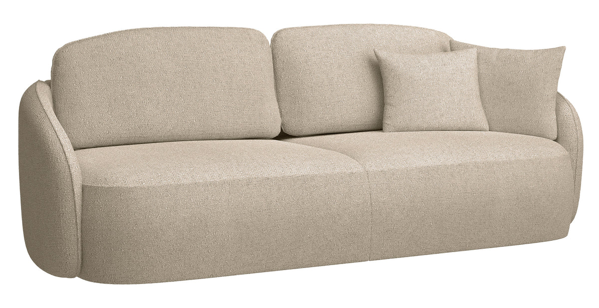 Dreisitziges ausklappbares Sofa Savoy mit Stauraum, beige, hydrophobes Chenille